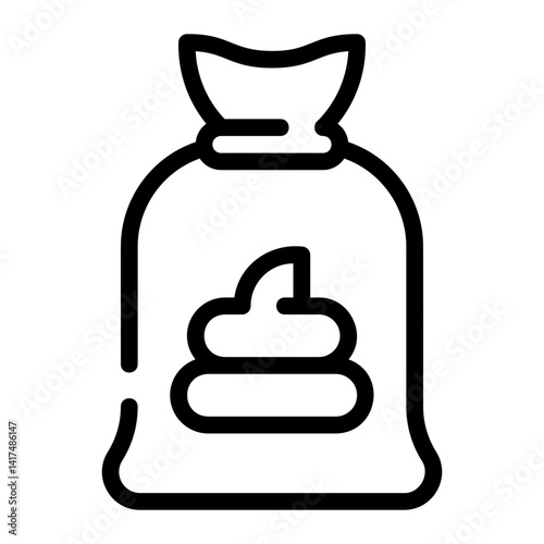 pets poop line icon