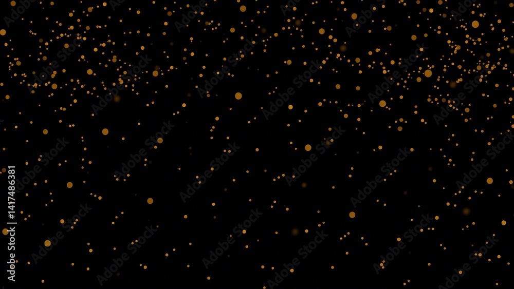 Immerse yourself in the enchanting glow of golden particles scattered across a dark background. This mesmerizing display of warmth and light creates a luxurious and festive atmosphere, perfect for add Immerse yourself in the enchanting glow of golden particles scattered across a dark background. This mesmerizing display of warmth and light creates a luxurious and festive atmosphere, perfect for add