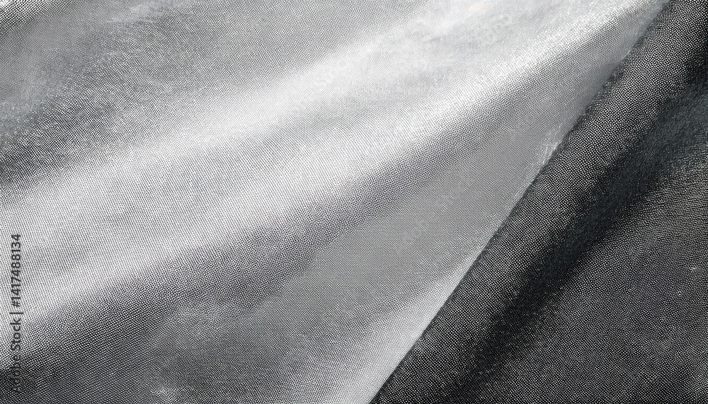 minimalist silver satin texture for ads and presentations with soft reflective light, evokes elegance, fluidity, and modern serenity