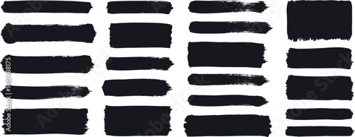 Box brush frame rough shape set. Text box frame rough grunge square paint shape element 