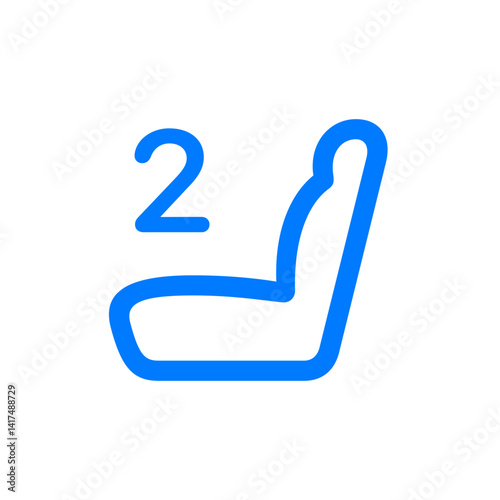 Car Seat Left Position 2 Outline