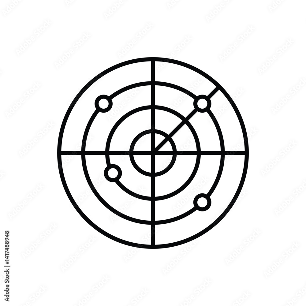 Navigation Redar vector icon stock illustration Navigation Redar vector icon stock illustration