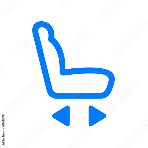 Car Seat Right Forward Backward Adjustment Outline