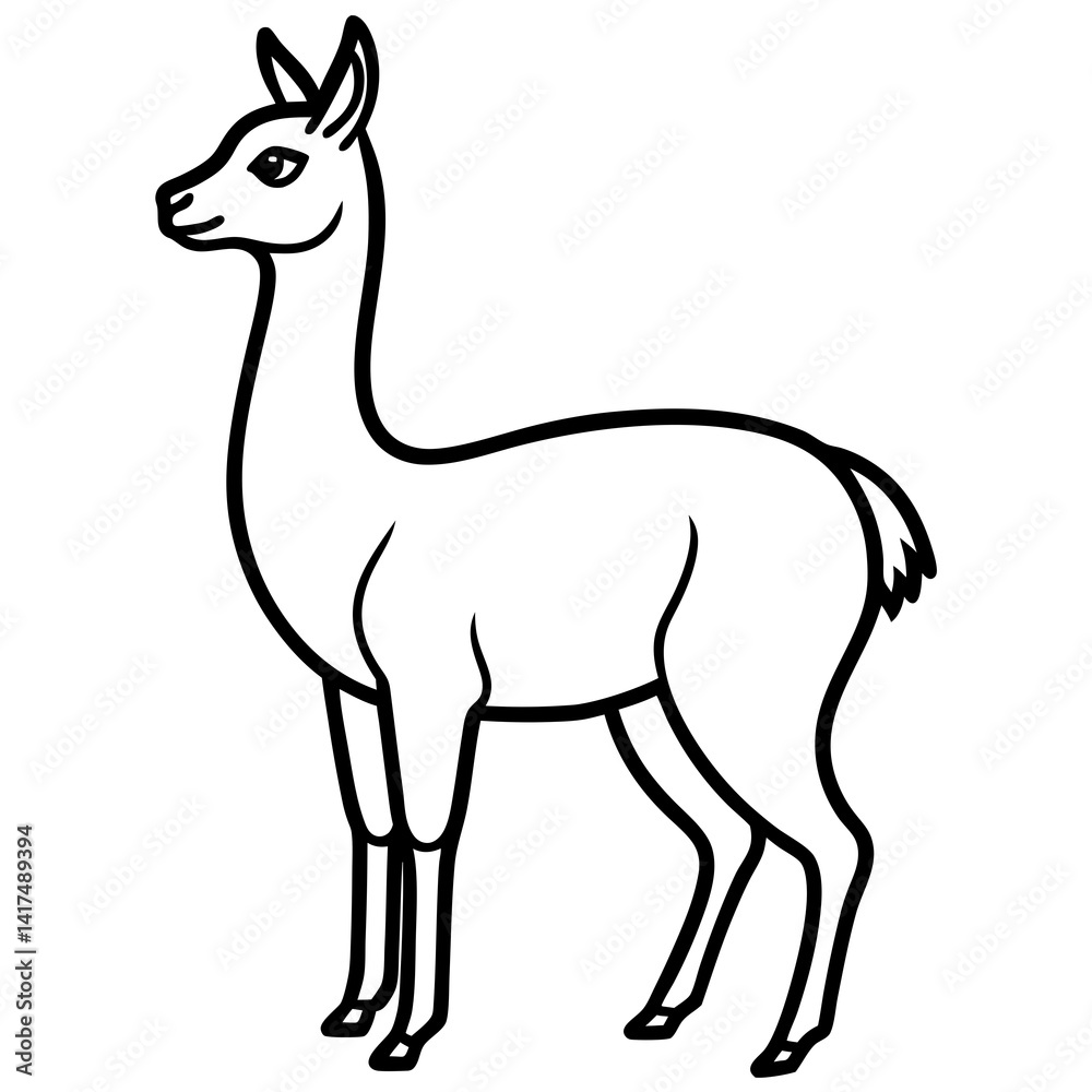 Elegant Vicuna One-Line Vector Masterpiece Elegant Vicuna One-Line Vector Masterpiece