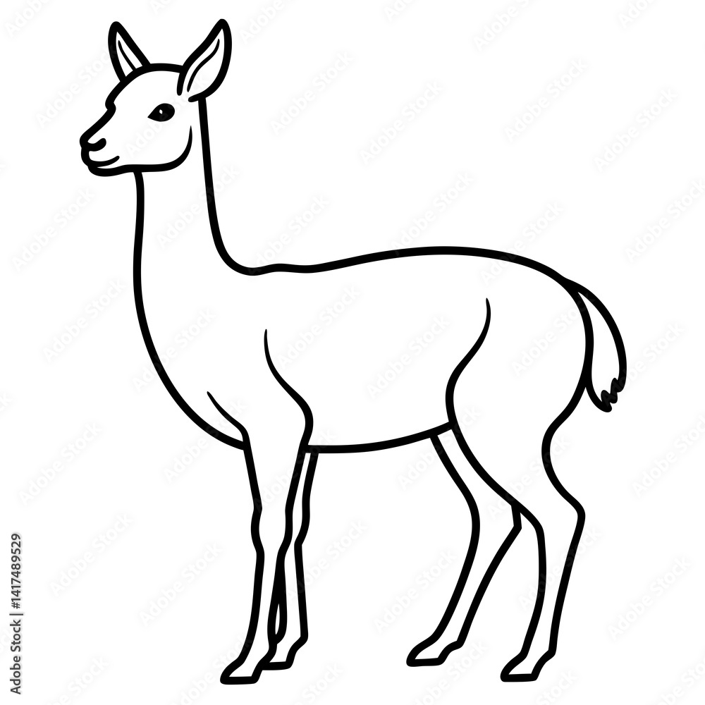 Elegant Vicuna One-Line Vector Masterpiece Elegant Vicuna One-Line Vector Masterpiece