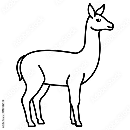 Elegant Vicuna One-Line Vector Masterpiece