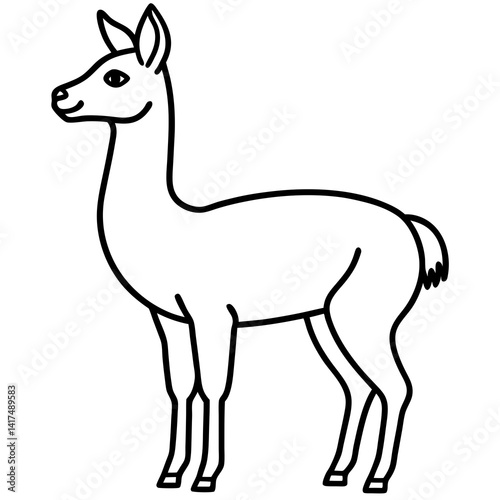 Elegant Vicuna One-Line Vector Masterpiece