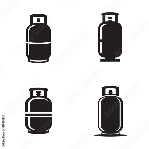 Gas Cylinder Silhouette Icon