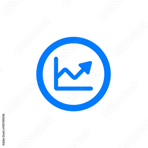 Uptrend Line Chart Circle Icon