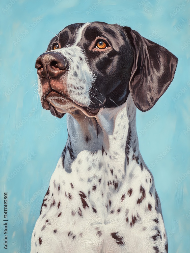 Portrait of a distinguished spotted dog. Portrait of a distinguished spotted dog.
