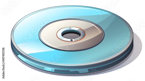 Colorful Cartoon CD Disc with Abstract Patterns and Designs for Multimedia Projects