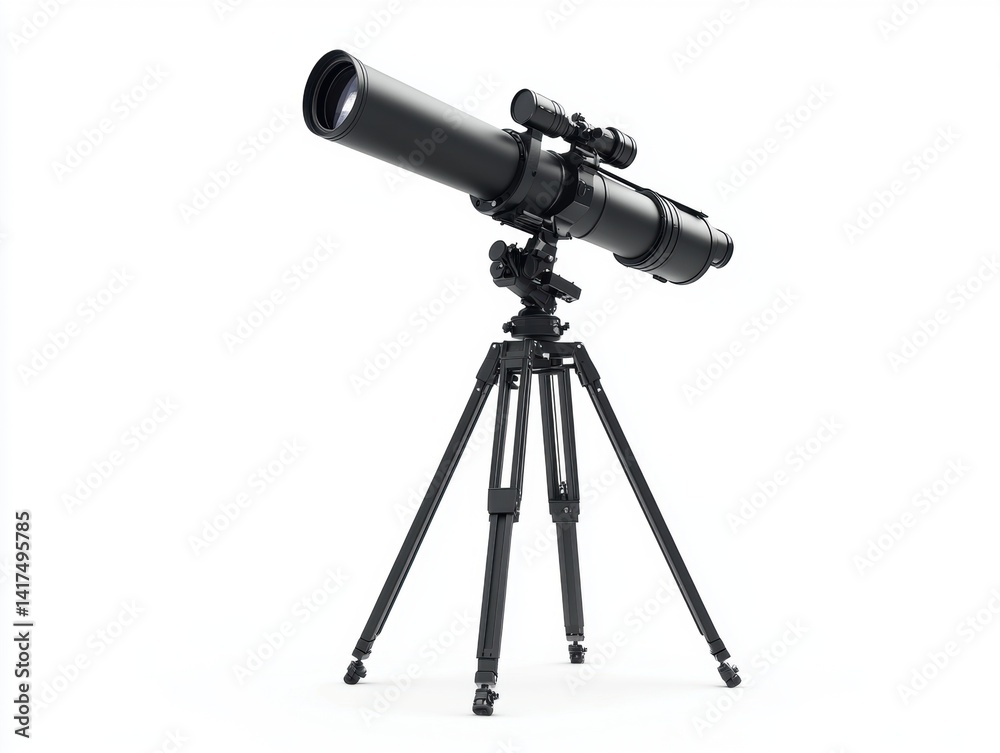 High-quality telescope with with tripod for stargazing at night High-quality telescope with with tripod for stargazing at night