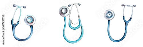 Medical Stethoscope Trio creation for Health and Wellness Themes