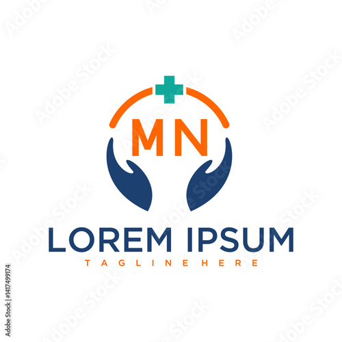MN initial monogram for healthy medical logo with creative style design