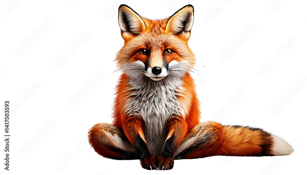 Obraz premium Fox – Sitting in a meditation pose with incense beside it, eyes wide open and twitching like.