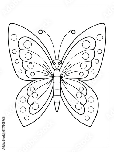 Adorable Butterfly Coloring Page for Kids Fun Activity
