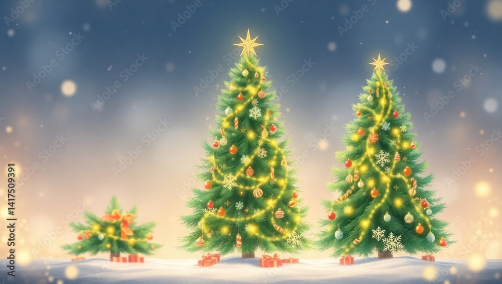 Fototapeta premium christmas tree and decorations