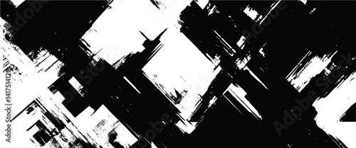 abstract grunge background black and white paint brush stroke texture