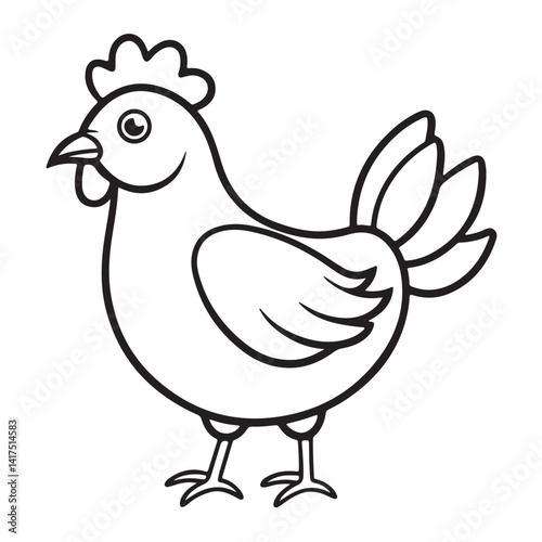 coloring page vector illustration of chicken