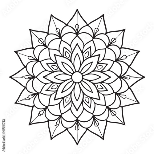coloring page vector illustration of mandala