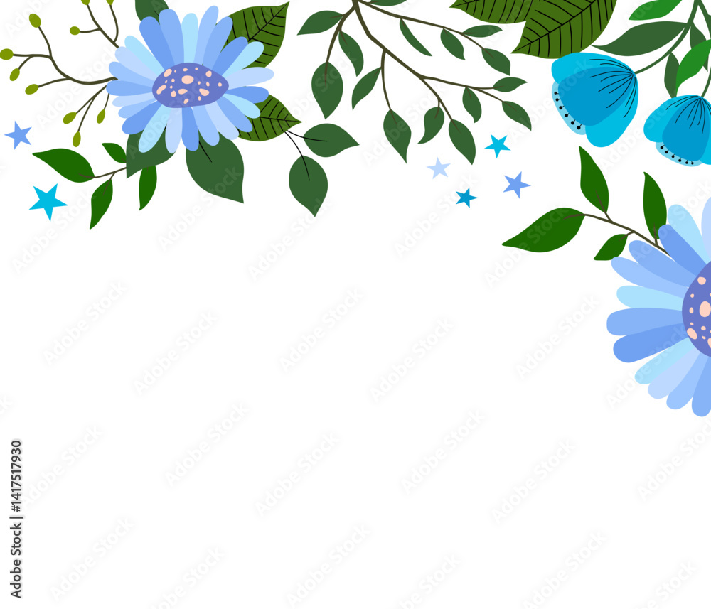 Fototapeta premium blue floral background