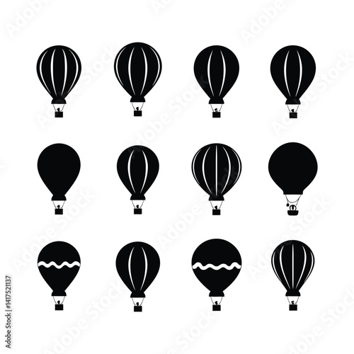 set of balloons Silhouette 