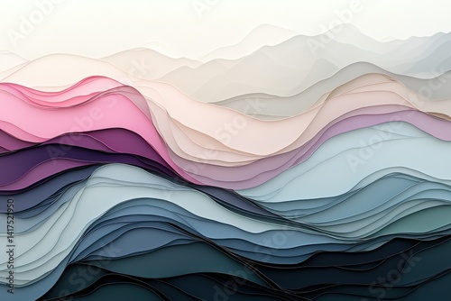 Explore the captivating allure of abstract art featuring mesmerizing wavy lines and delicate curves in a symphony of colors, perfect for enhancing your wall decor, creating stunning backgrounds, or
