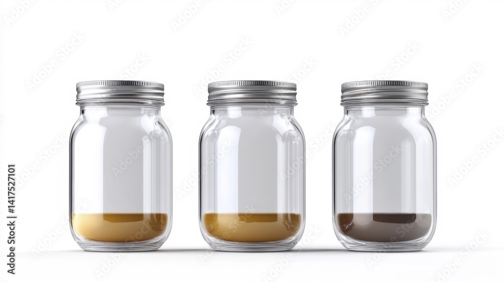Mason jar packing isolated on white background. Generative AI Mason jar packing isolated on white background. Generative AI