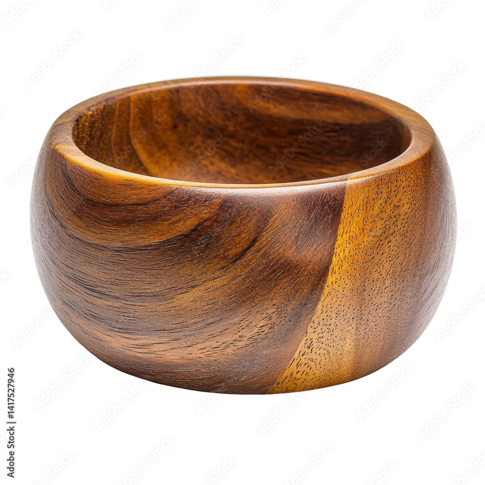 Wooden empty bowl isolated on PNG transparent background, cut out Wooden empty bowl isolated on PNG transparent background, cut out