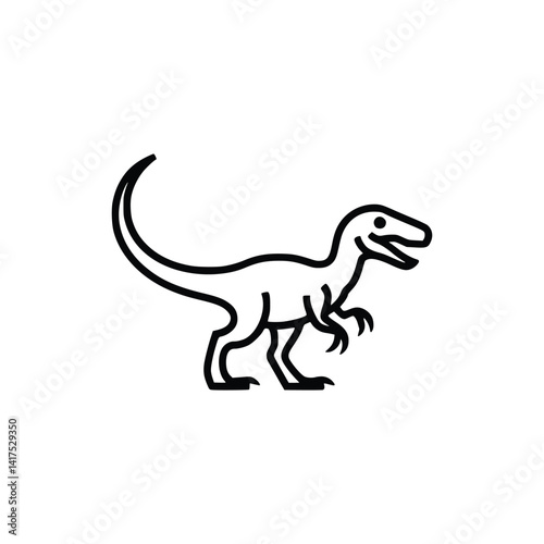Minimalist Line Art Dinosaur Logo