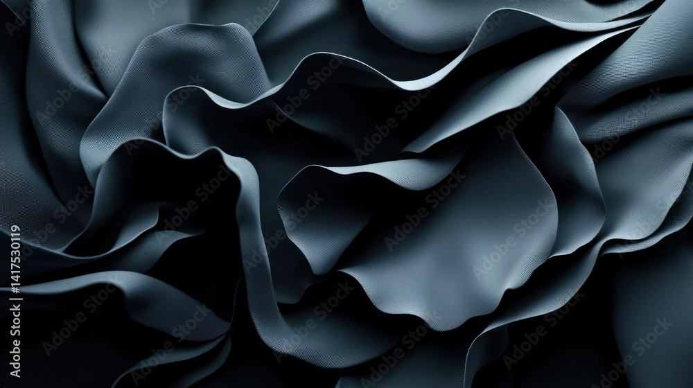 Obraz premium Dark Draped Fabric Texture in Abstract Design