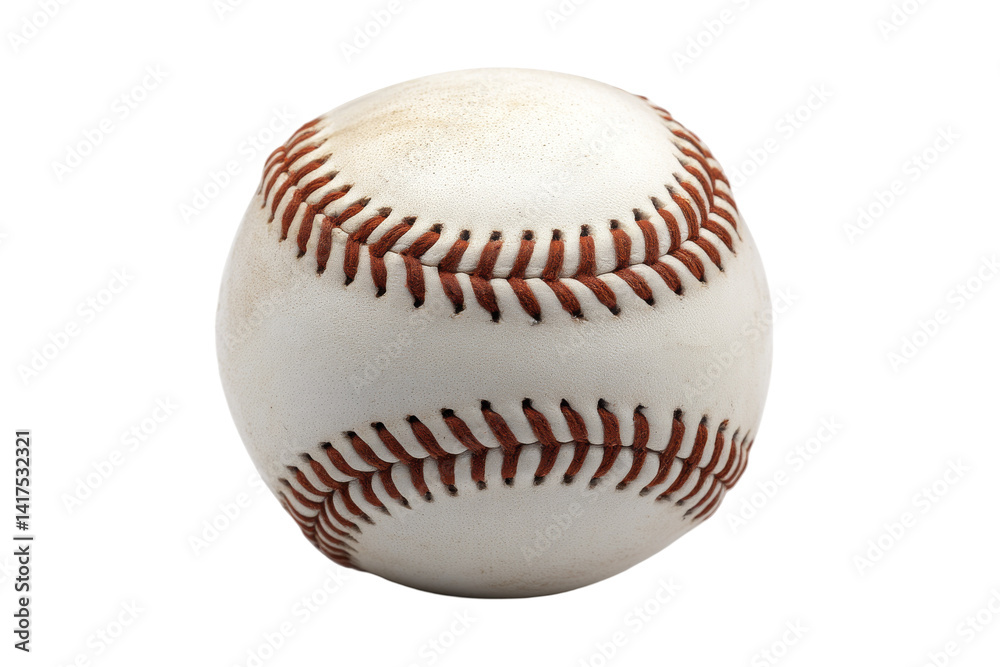 A Clean and Resting Baseball on a White Surface, Symbolizing Calmness and Simplicity