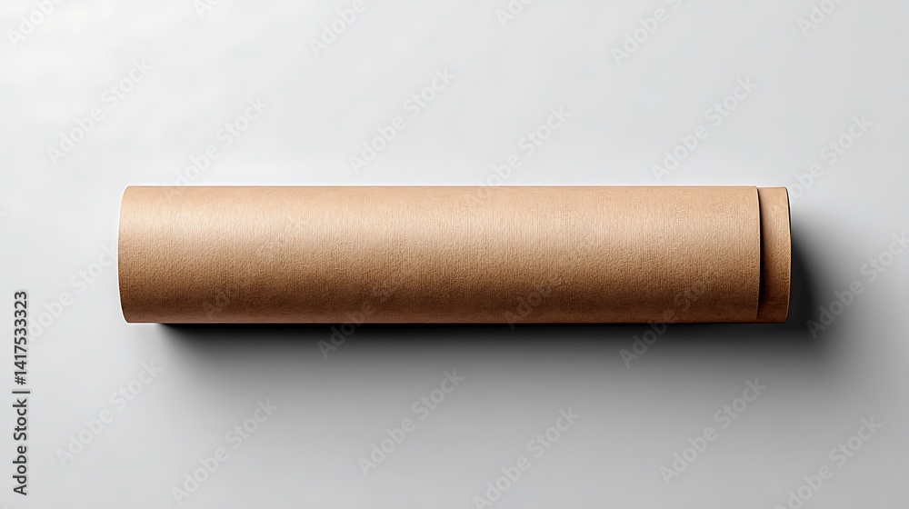 Fototapeta premium Elegant Brown Tube on Clean Surface Ideal for Packaging and Presentation Design or Mockup Display