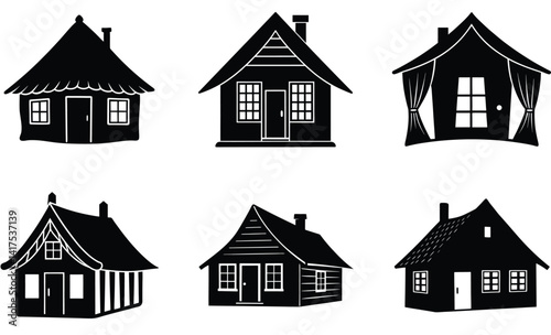 Traditional House Collection – Cultural Architecture and Vintage Home Vector Illustrations
