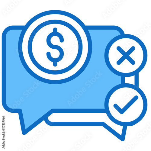 Buying Decision Blue Fill, Financial Decision Making Approving and Rejecting Transactions
