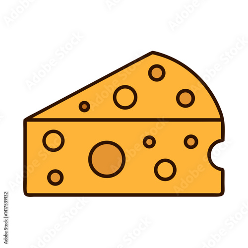 Cheese Slice with Round Holes Icon Design