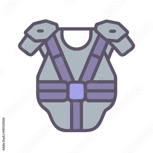 Chest Guard with Shoulder Padding Icon Design