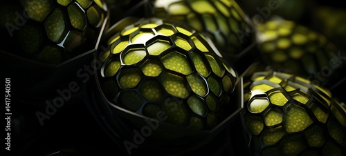 abstrak mozaic color of snakefruit in drakness, ai generative