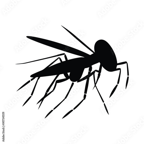 Mosquito a simple minimal black silhouette