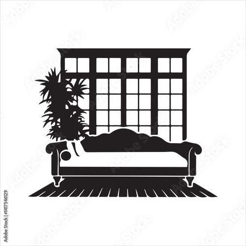 daybed icon black silhouette
