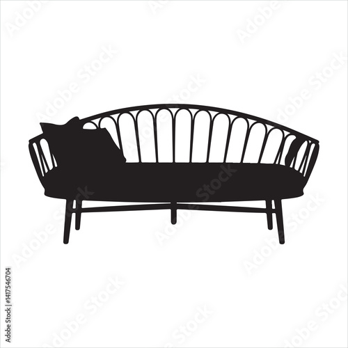 daybed icon black silhouette
