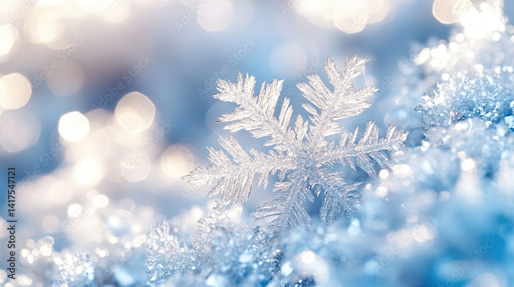 Sparkling light blue ice crystals shimmering in a festive winter wonderland, perfect for holiday themes. - Sparkling light blue ice crystals shimmering in a festive winter wonderland, perfect for holiday themes. -