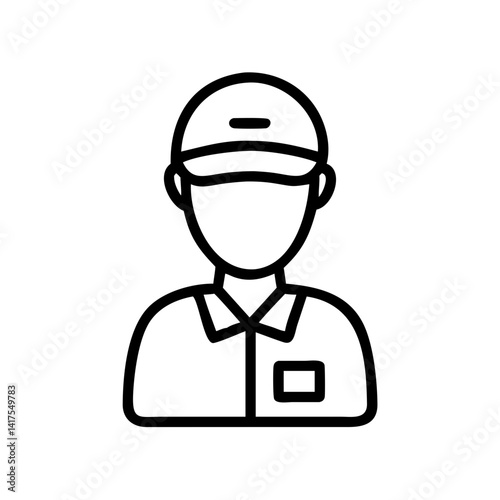 Courier Person Wearing Cap and Uniform Icon Design
