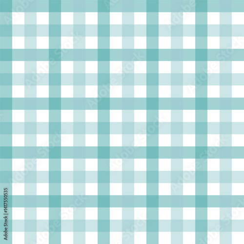 Gingham seamless pattern.Checkered tartan plaid repeat pattern in green and white.Geometric vector illustration background wallpaper.