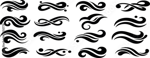Smoke steam icon vector logo set. Smoke smell, steam aroma heat icon illustration. Hot vapor fire doodle line logo. Hit stink, coffee, fragrance flame elements.