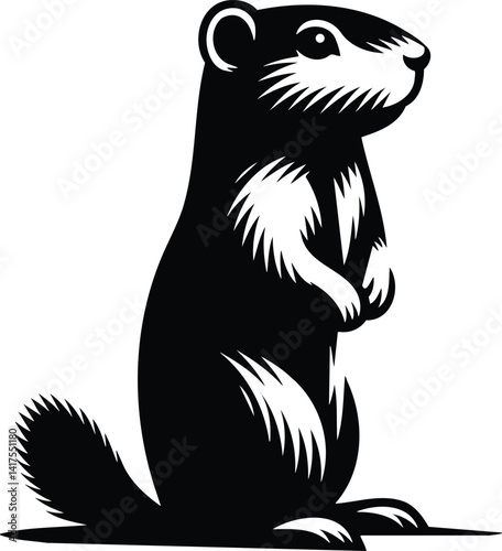 Photos Alert gopher silhouette vector illustration on white background