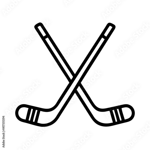 Photography Crossed Hockey Sticks with Puck Icon Design