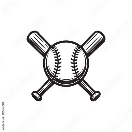 baseball logo, baseball crossed