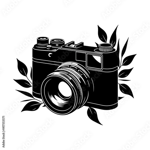 camera-clipart-desing-illustration-with-tree-leaf