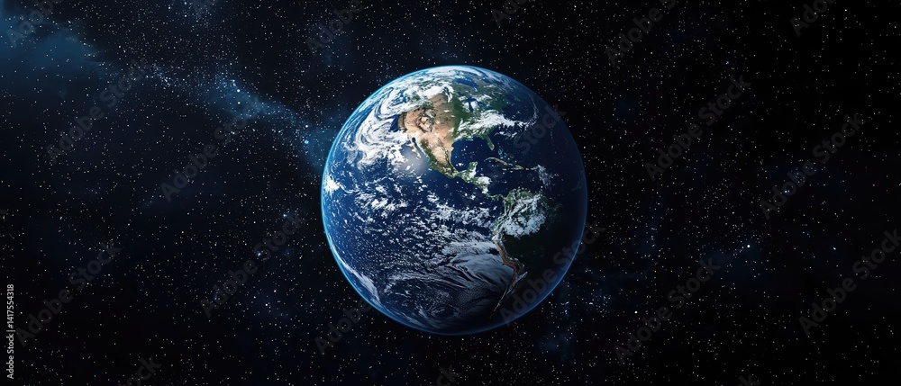 Naklejka premium Stunning Earth From Space A Breathtaking View of Our Planet